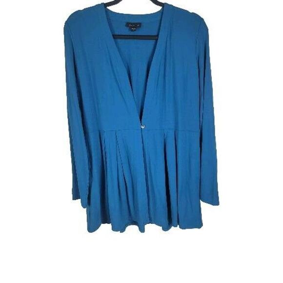 J. Jill Wearever Collection Single Button Cardigan Teal Womens Small Slinky - Picture 14 of 14